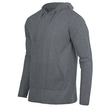 Blue Ice Men's Cotton Lightweight Casual Pullover Drawstring Hoodie With Pocket