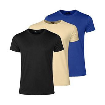 Jump Start Men's Poly Tech Short Sleeve Crew Neck Tee-3 Pack