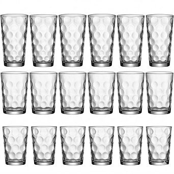 18 pc Glassware Set, Highball, DOF & Juice Tumblers for Drinks
