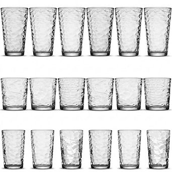 18 pc Drinking Glass Set, Highball, DOF & Juice Glasses for Drinks