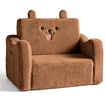 Kinder King 2-in-1 Toddler Sofa Chair, Foldable Kids Couch and Sofa Bed for Playroom and Bedroom