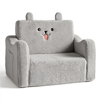 Kinder King 2-in-1 Toddler Sofa Chair, Foldable Kids Couch and Sofa Bed for Playroom and Bedroom