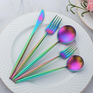 Stainless Steel Flatware Set for 4, 20-Piece Matte/Satin Finish, Dishwasher Safe