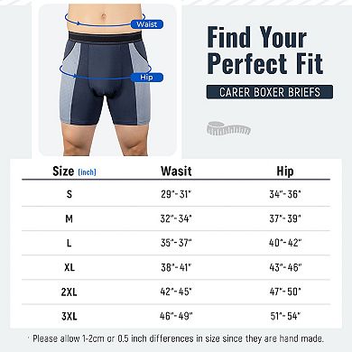 Carer 4-Pack Men's Incontinence Underwear - Washable Reusable LeakProof Boxers