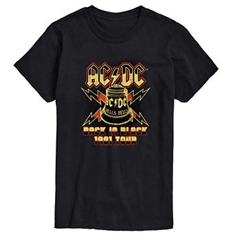 Big & Tall ACDC Back In Black World Tour 1981 Short Sleeve Graphic T-Shirt