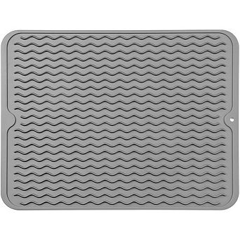 Silicone Dish Drying Mat for Kitchen Counter and Sink, Heat-Resistant