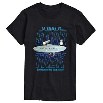 Big & Tall Star Trek "To Boldly Go Where No One Has Gone Before" Short Sleeve Graphic T-Shirt