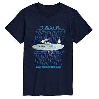 Big & Tall Star Trek "To Boldly Go Where No One Has Gone Before" Short Sleeve Graphic T-Shirt