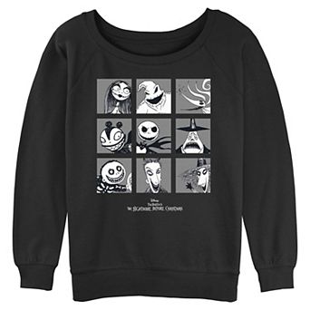 Juniors' Disney's The Nightmare Before Christmas Character Grid Graphic Pullover