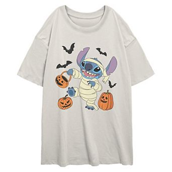 Juniors' Disney's Stitch Halloween Trick-or-Treating Mummy Costume Oversized Graphic Tee