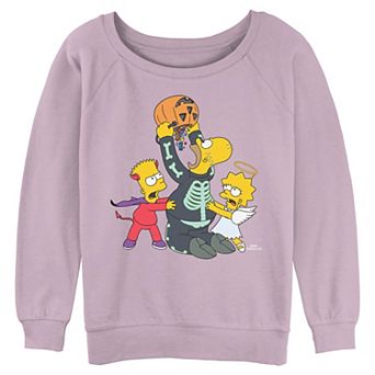 Juniors' The Simpsons Homer, Bart & Lisa Halloween Costumes & Candy Graphic Pullover