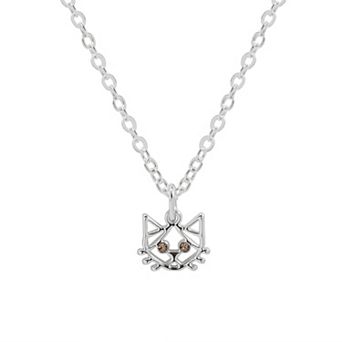 LC Lauren Conrad Silver Tone Cat Origami Pendant Necklace