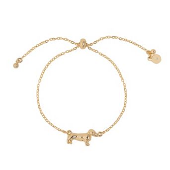 LC Lauren Conrad Gold Tone Dachshund Charm Bracelet