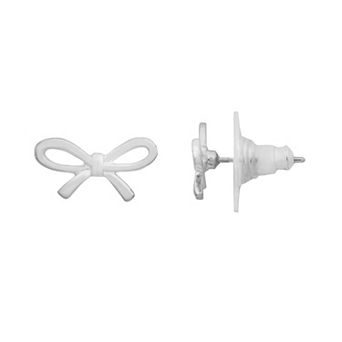 LC Lauren Conrad Silver Tone Bow Stud Earrings