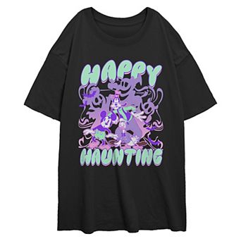 Juniors' Disney's Mickey Mouse and Friends Happy Haunting Halloween Oversized Graphic Tee