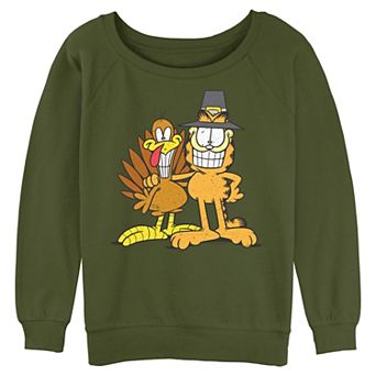 Juniors' Garfield Pilgrim with Turkey Portrait Graphic Pullover