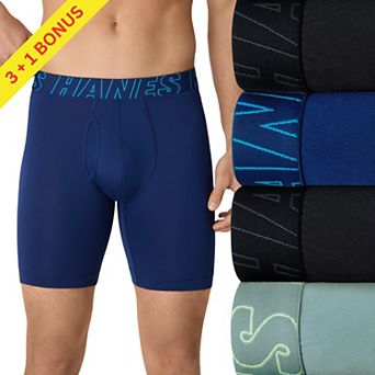 Men's Hanes® Ultimate® 3+1 Bonus Pack Rapid Dry Long Leg Boxer Briefs Underwear
