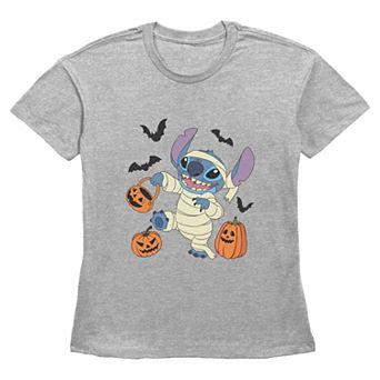 Women's Disney Stitch Halloween Trick-or-Treating Mummy Costume Graphic Tee