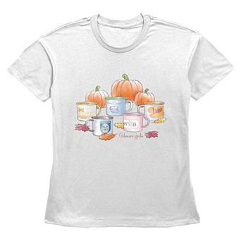 Women's Gilmore Girls Fall Watercolor Mug Collection Graphic Tee