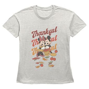 Women's Disney's Mickey & Minnie Mouse Thankful Fall Basket Graphic Tee