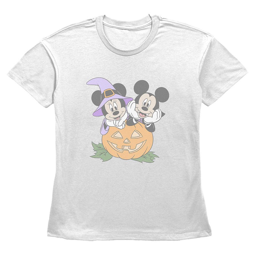 Women's Disney's Mickey & Minnie Mouse Halloween Costumes with Jack-O-Lantern Graphic Tee