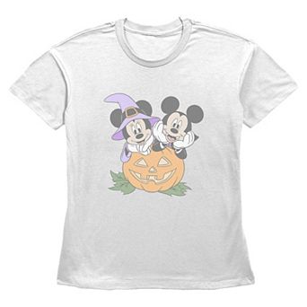 Women's Disney's Mickey & Minnie Mouse Halloween Costumes with Jack-O-Lantern Graphic Tee