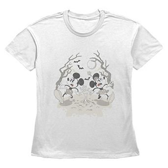 Women's Disney's Mickey & Minnie Mouse Halloween Spooky Forest Graphic Tee