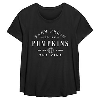 Plus Size Farm Fresh Pumpkins Fall Flowy Graphic Tee