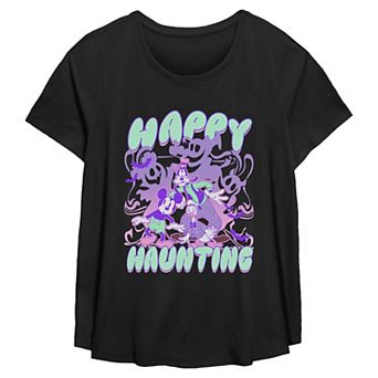 Plus Size Disney's Mickey Mouse and Friends Happy Haunting Halloween Flowy Graphic Tee