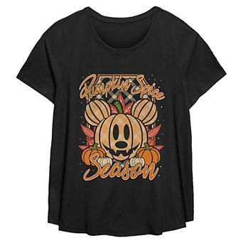 Plus Size Disney's Mickey Mouse Pumpkin Spice Season Flowy Graphic Tee