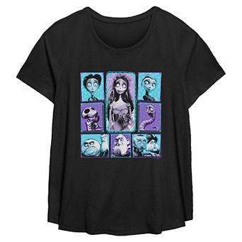 Plus Size Corpse Bride Character Grid Flowy Graphic Tee