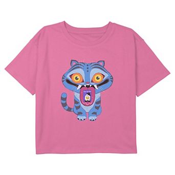 Girls 6-16 K-Pop Demon Hunters Derpy Save The Date Boxy Cropped Graphic Tee