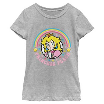 Girls 6-16 Super Mario Bros. Princess Peach Joyful Rainbow Graphic Tee