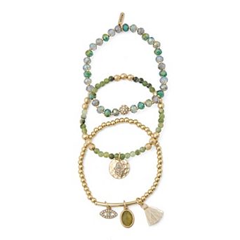 lonna & lilly Gold Tone Beaded 3 pc Stretch Bracelet Set