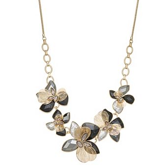 lonna & lilly Gold Tone Flower Slider Frontal Necklace