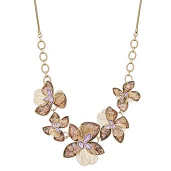 lonna & lilly Gold Tone Flower Slider Frontal Necklace
