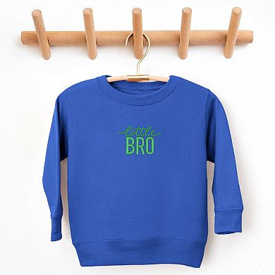 Embroidered Little Bro - Toddler Graphic Sweatshirt