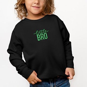 Embroidered Little Bro - Toddler Graphic Sweatshirt