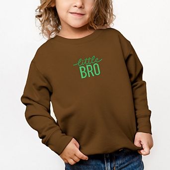 Embroidered Little Bro - Toddler Graphic Sweatshirt