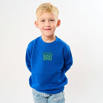 Embroidered Little Bro - Toddler Graphic Sweatshirt