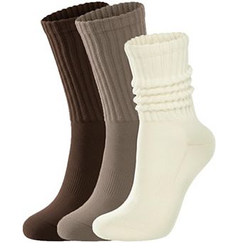 Womens Retro Slouch Crew Boot Socks Soft Cotton Comfortable Fashion Everyday Wear