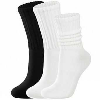 Womens Retro Slouch Crew Boot Socks Soft Cotton Comfortable Fashion Everyday Wear
