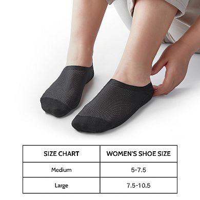 Womens No Show Socks Thin Ice Silk Breathable Non Slip For Flats Office Work