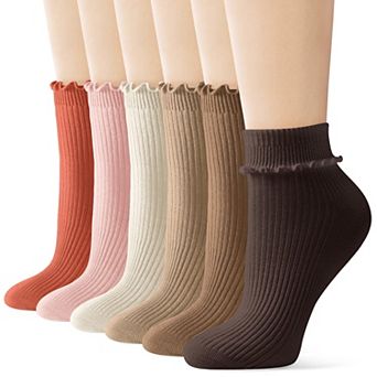 Womens Soft Breathable Ruffle Ankle Crew Socks Cute Frilly Comfortable