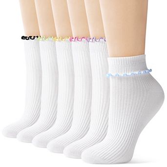 Womens Soft Breathable Ruffle Ankle Crew Socks Cute Frilly Comfortable