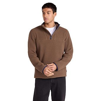 Animal Mens Alfie Contrast Detail Borg Half Zip Fleece Top