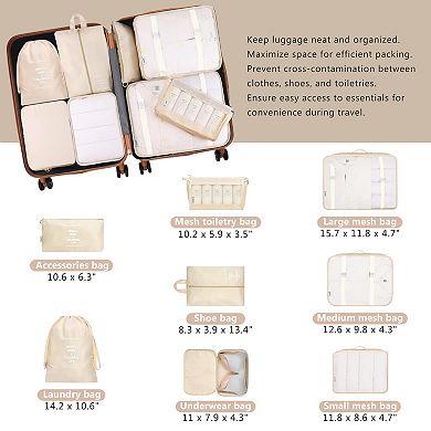 Hardshell Luggage Set with TSA Lock 360°Spinner Wheels Travel Suitcases Carry-On & Check-In