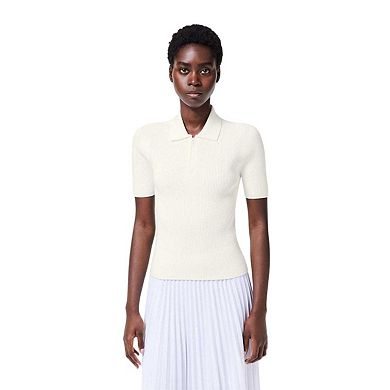 Lacoste Womens/Ladies Knitted Ribbed Polo Shirt