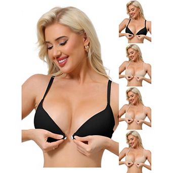 5 Packs Women's Push Up Underwire Bralette Adjustable Straps Bras with Front Closure