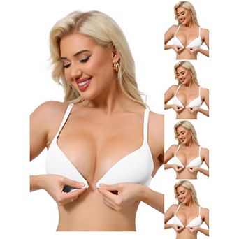 5 Packs Women's Push Up Underwire Bralette Adjustable Straps Bras with Front Closure